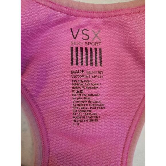 Victoria’s Secret VSX Sport Racerback Sports Bra Size L Large Pink - Picture 3 of 3